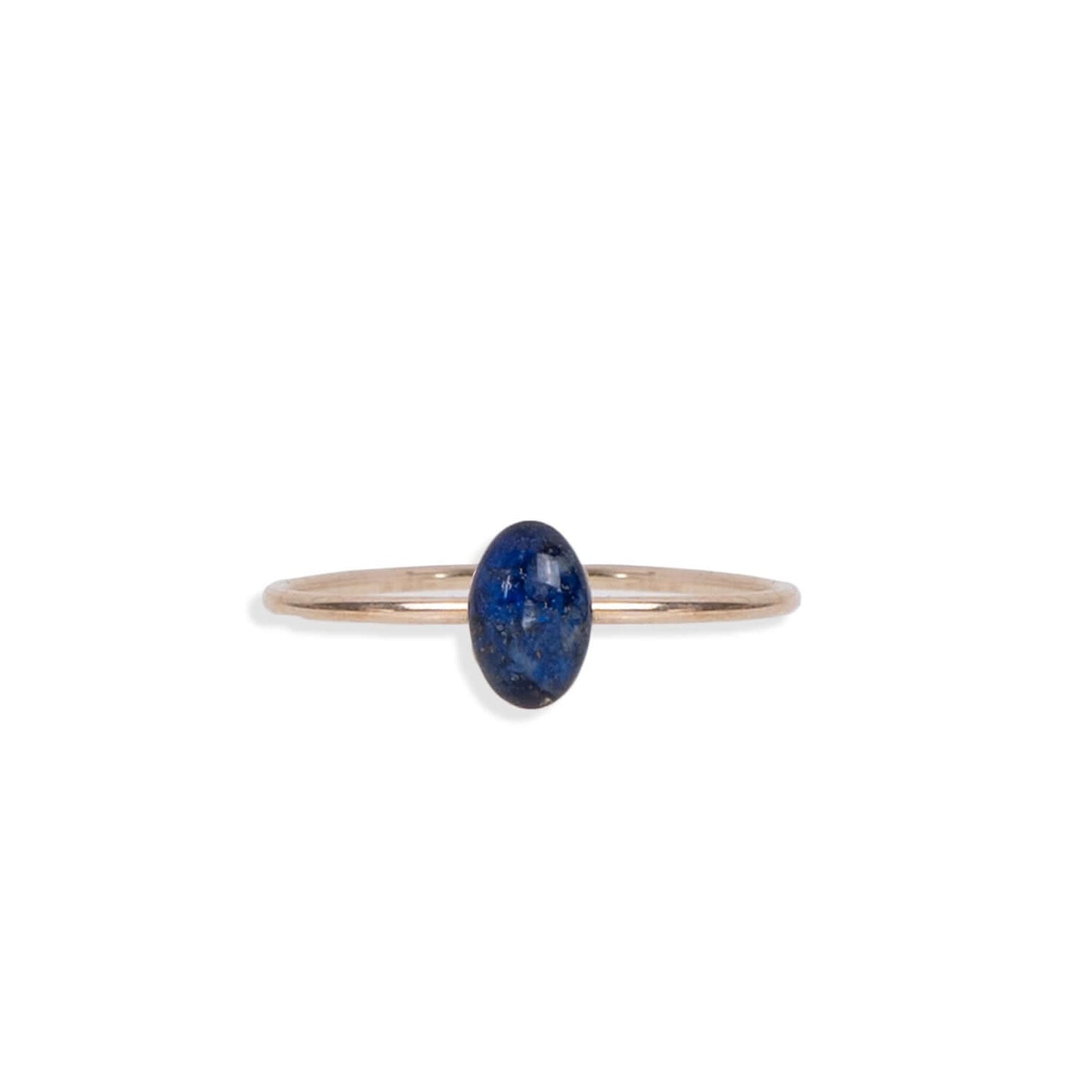 Tiny Delicate blue oval ring with tiny Lapis stone pieces captured in glass like resin. Bright natural blue ring is a perfect compliment to your everyday style.