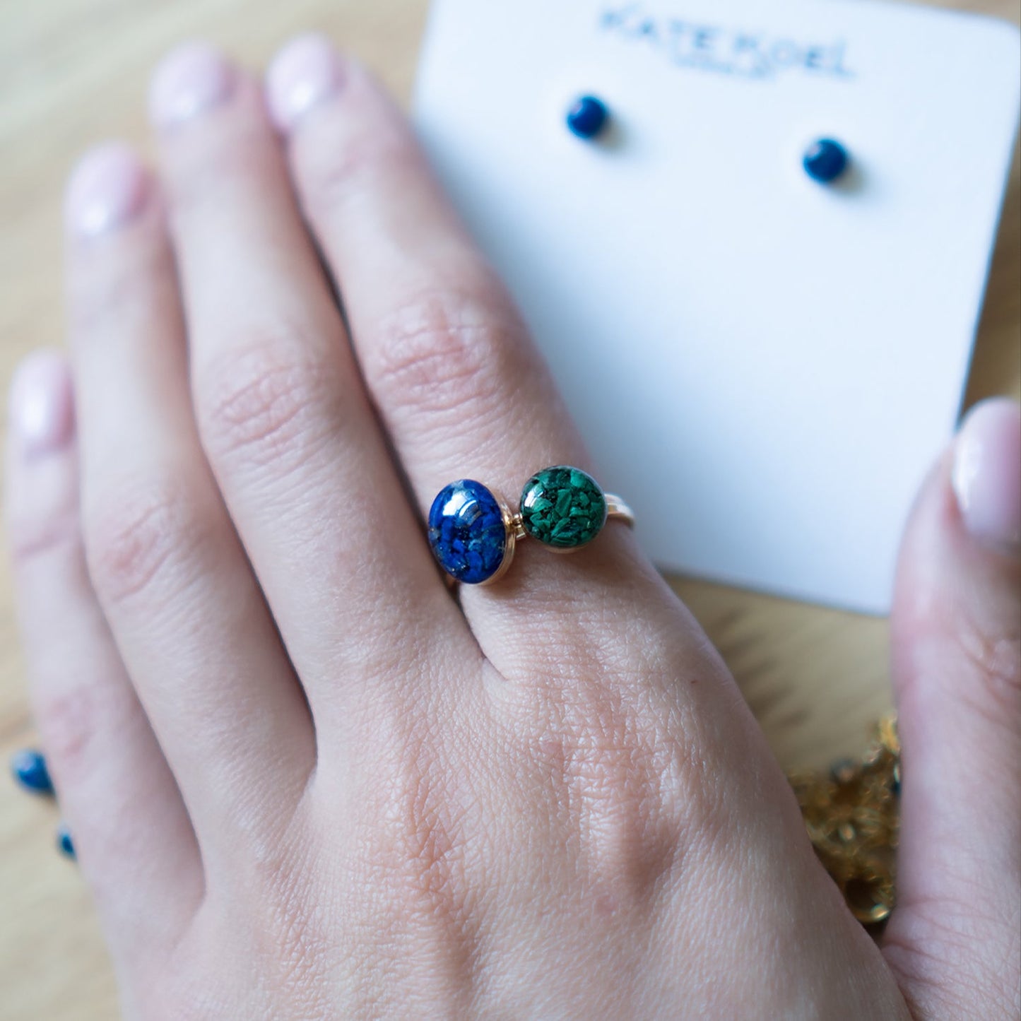 Delicate Oval Lapis ring