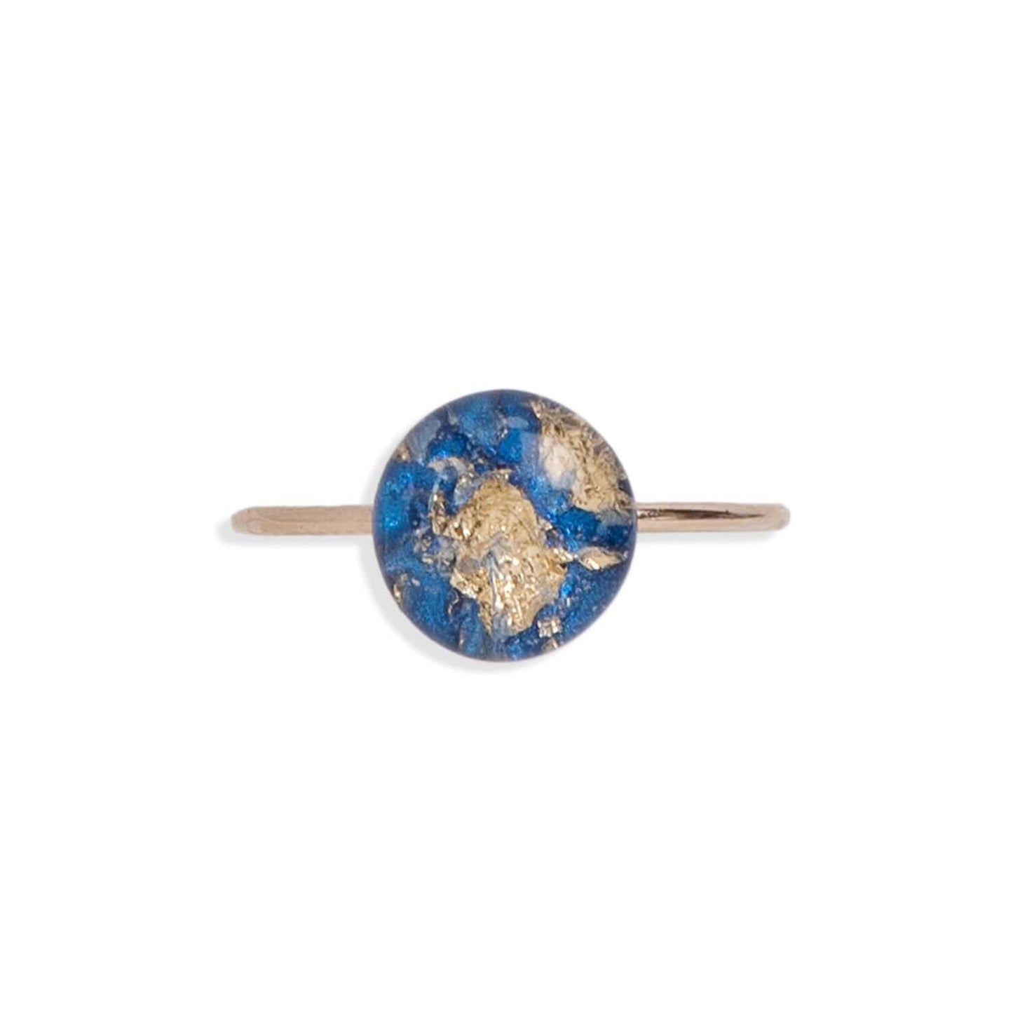 Blue and Gold Round Ring