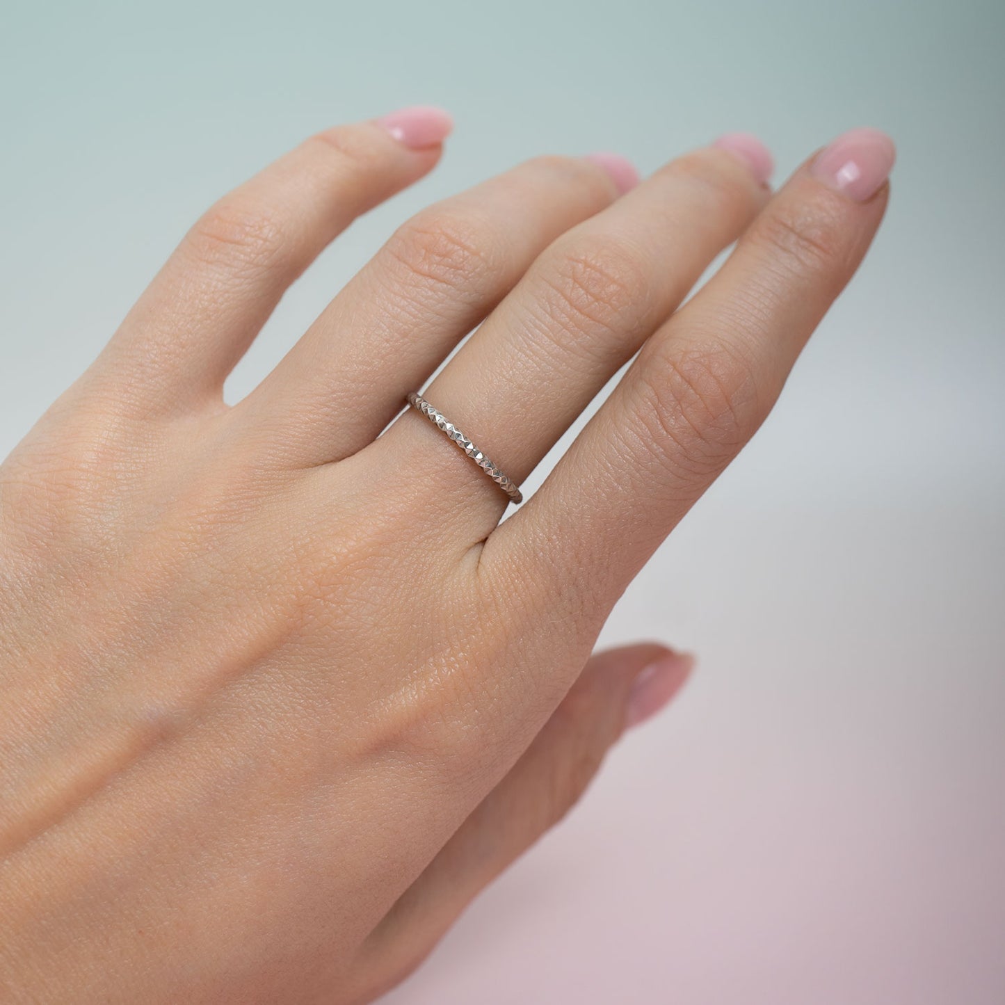 Textured Disco stacking ring