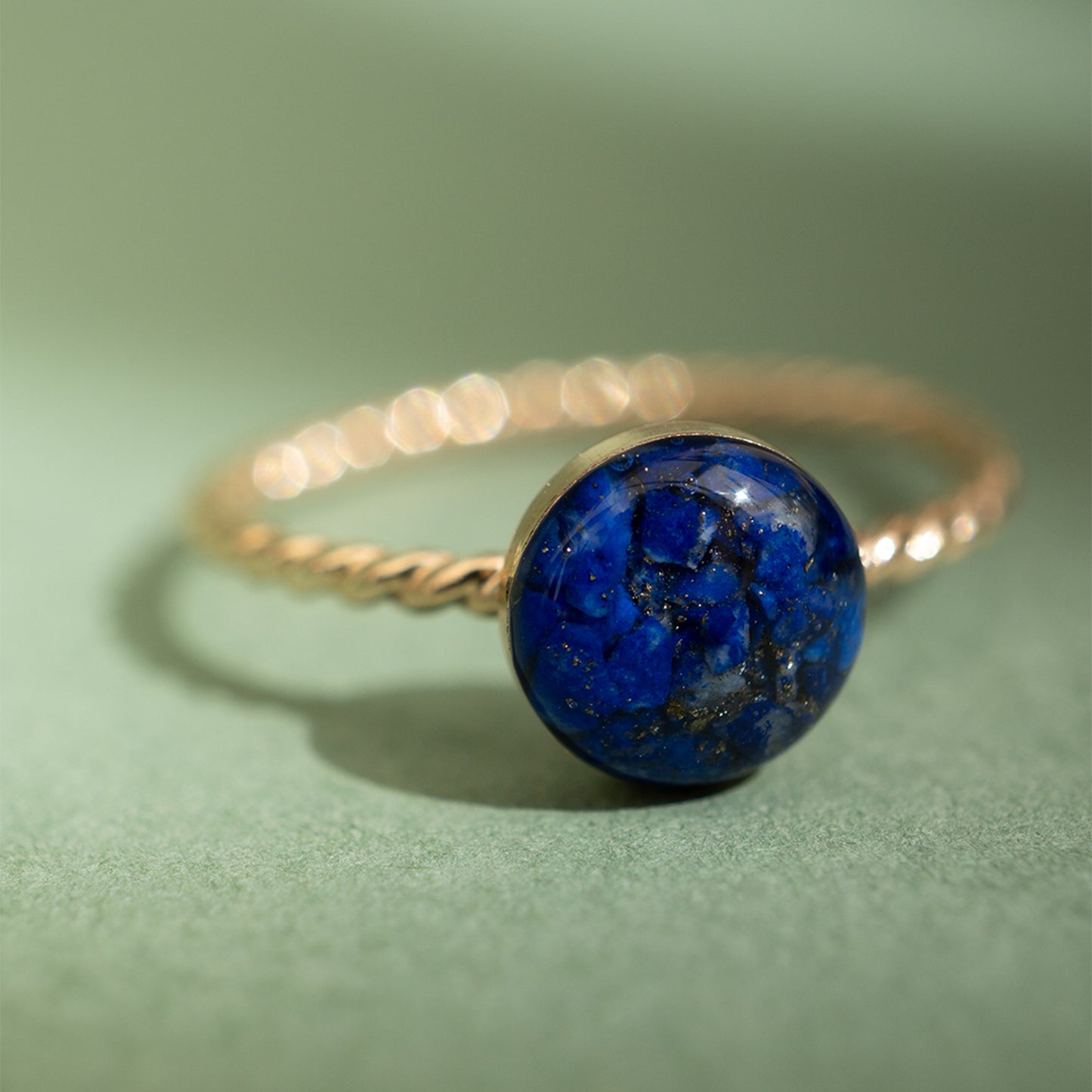 Blue Lapis Twist Ring