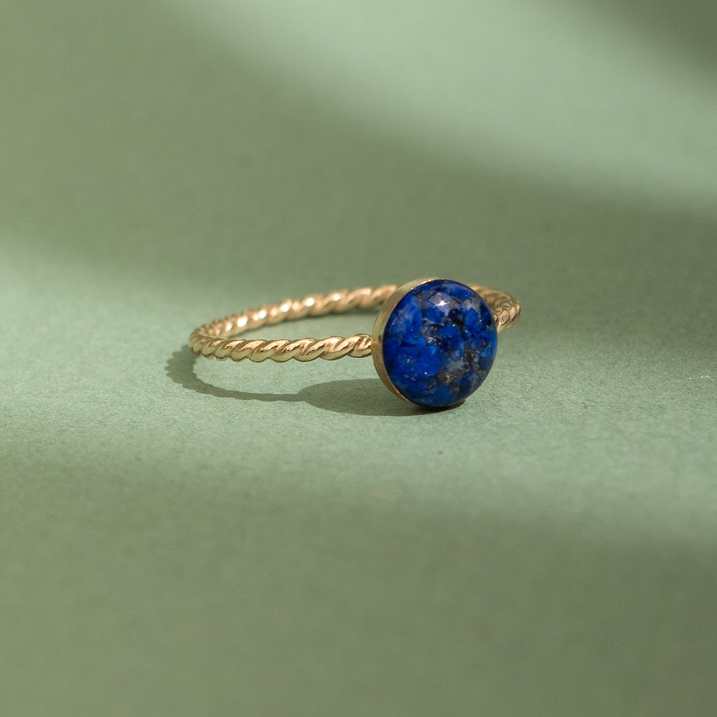 Blue Lapis Twist Ring