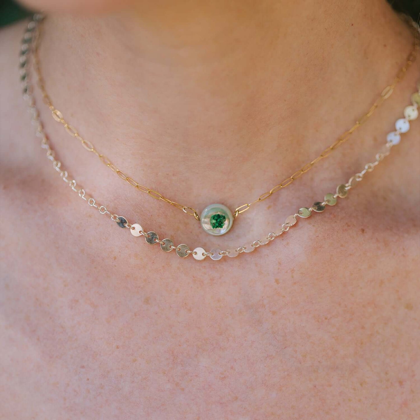 Pearl Color Pop Round Necklace