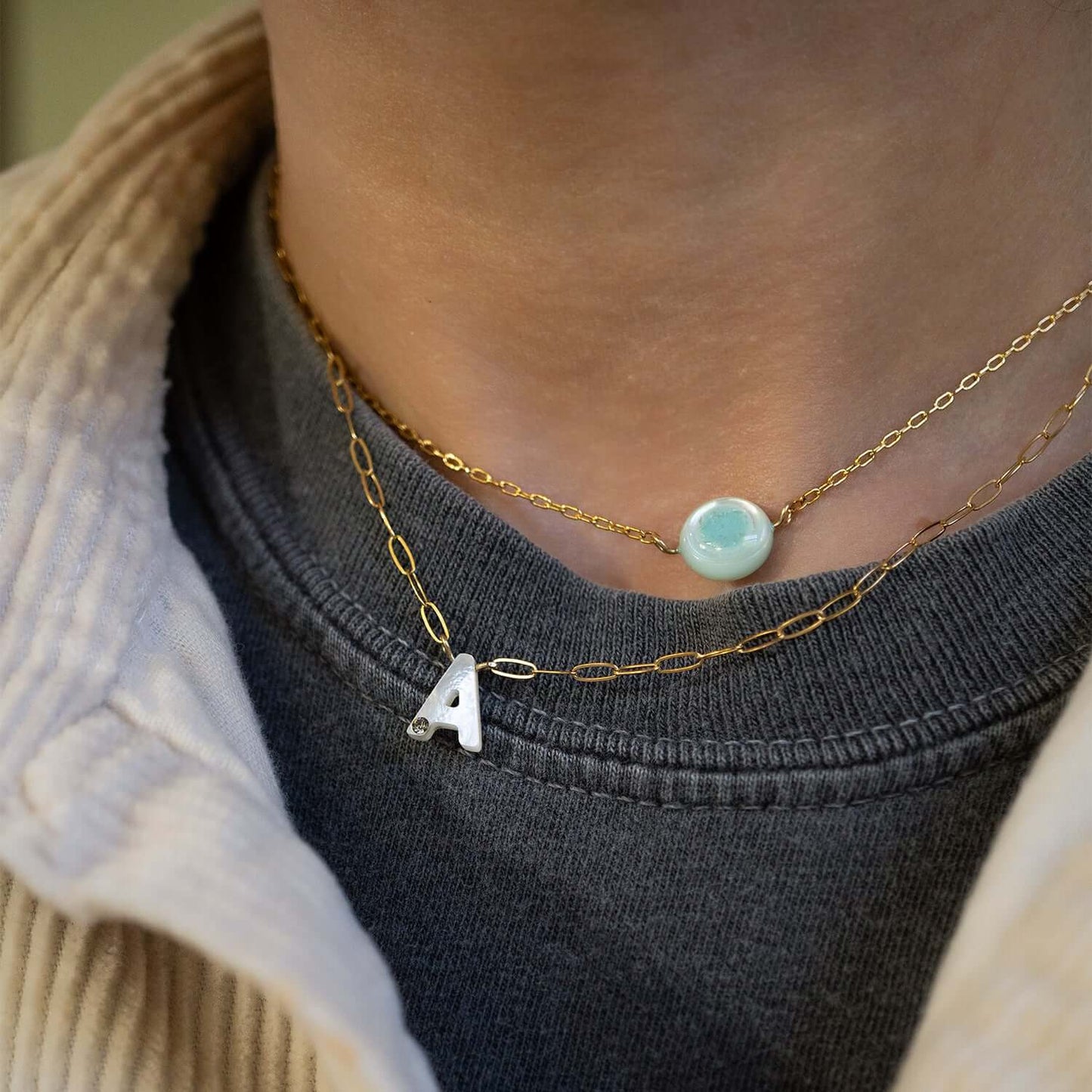 Pearl Color Pop Round Necklace