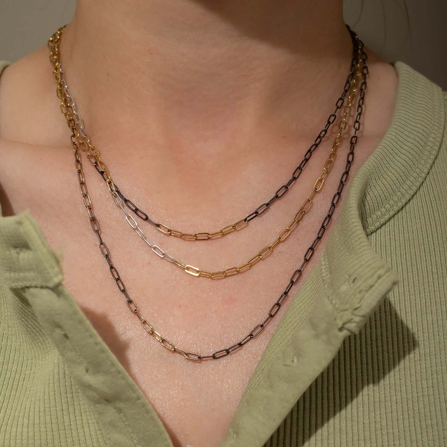 Mixed Metal Chain Necklace