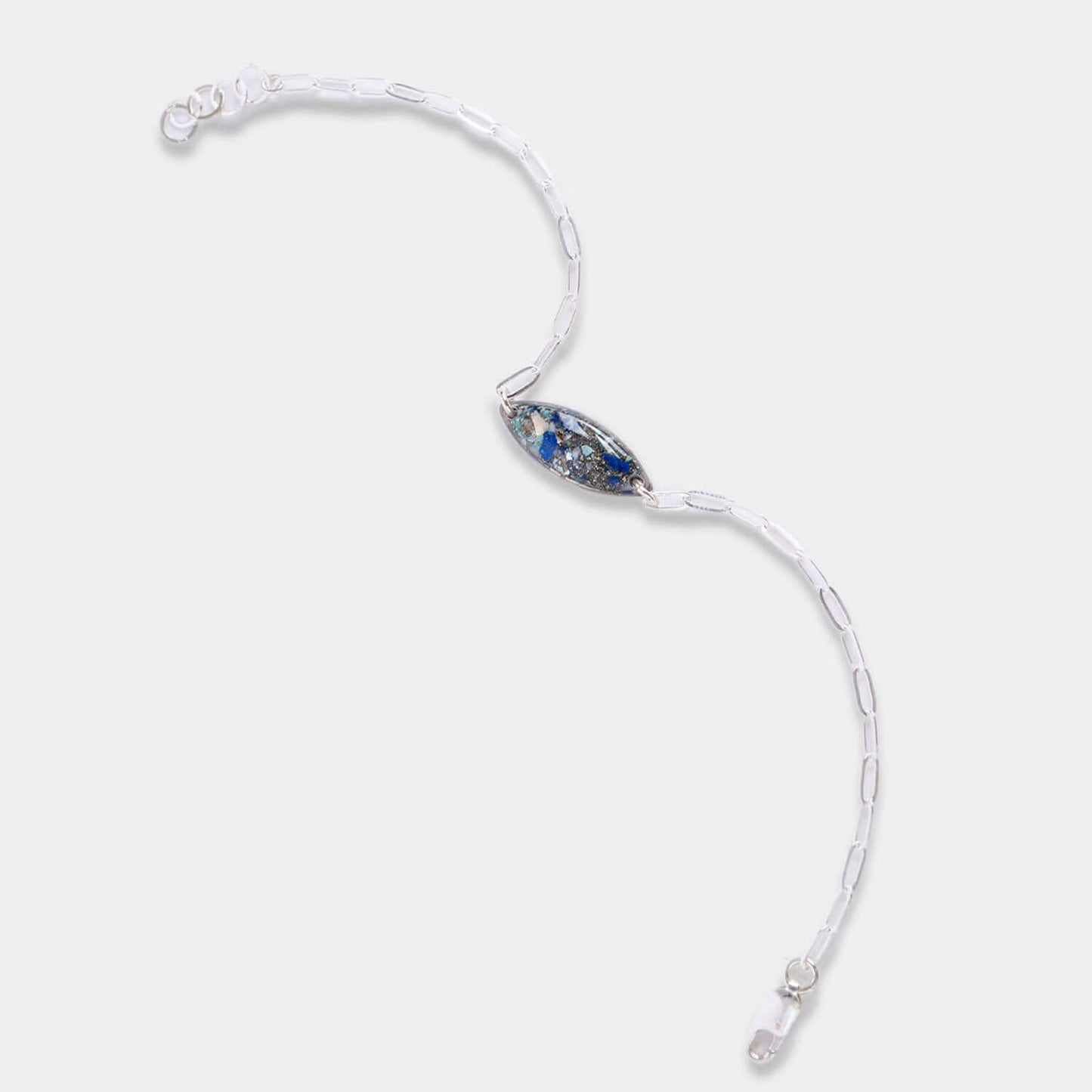 Silver Ocean Mix Oval Bracelet