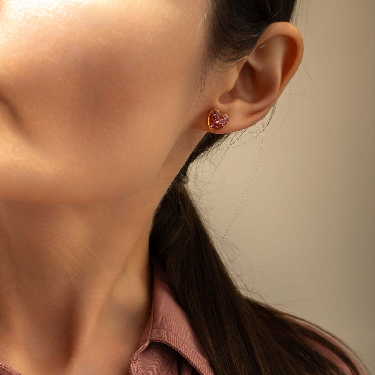Rose Pink Stud Earrings