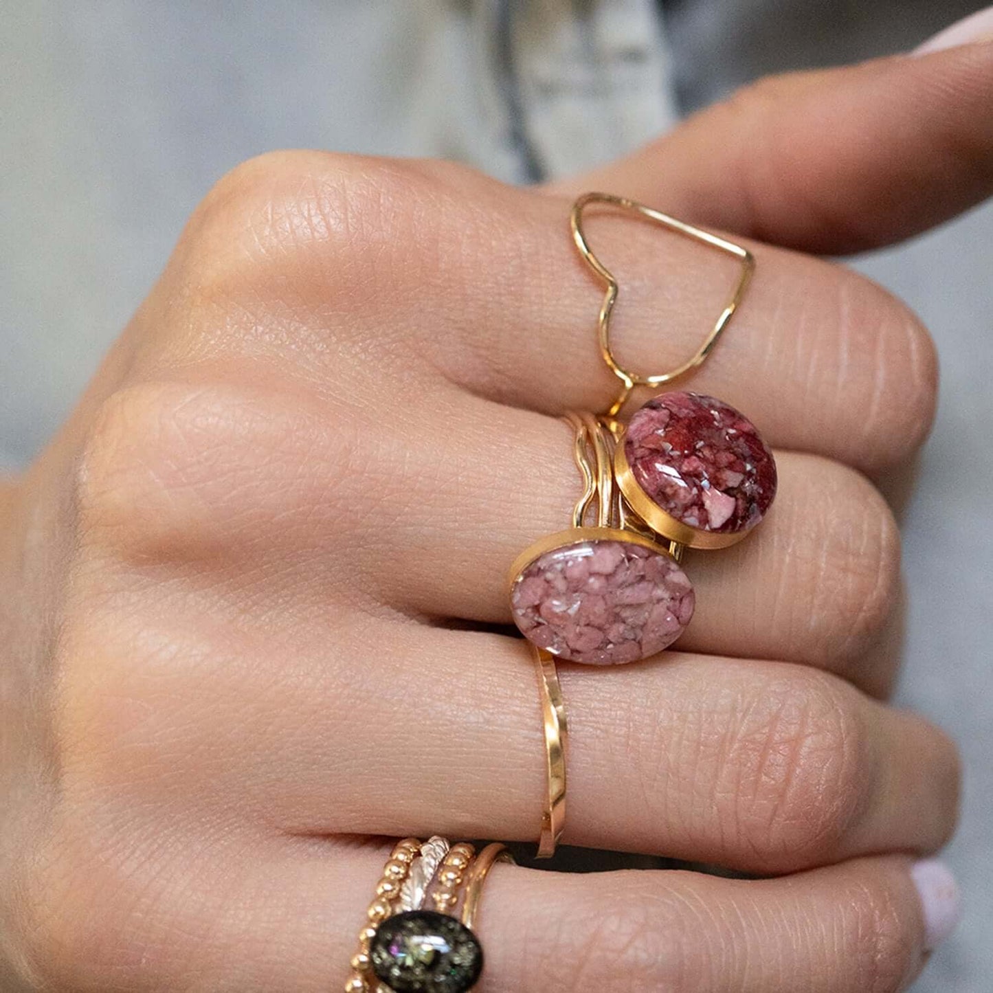 Rose Pink Statement Ring