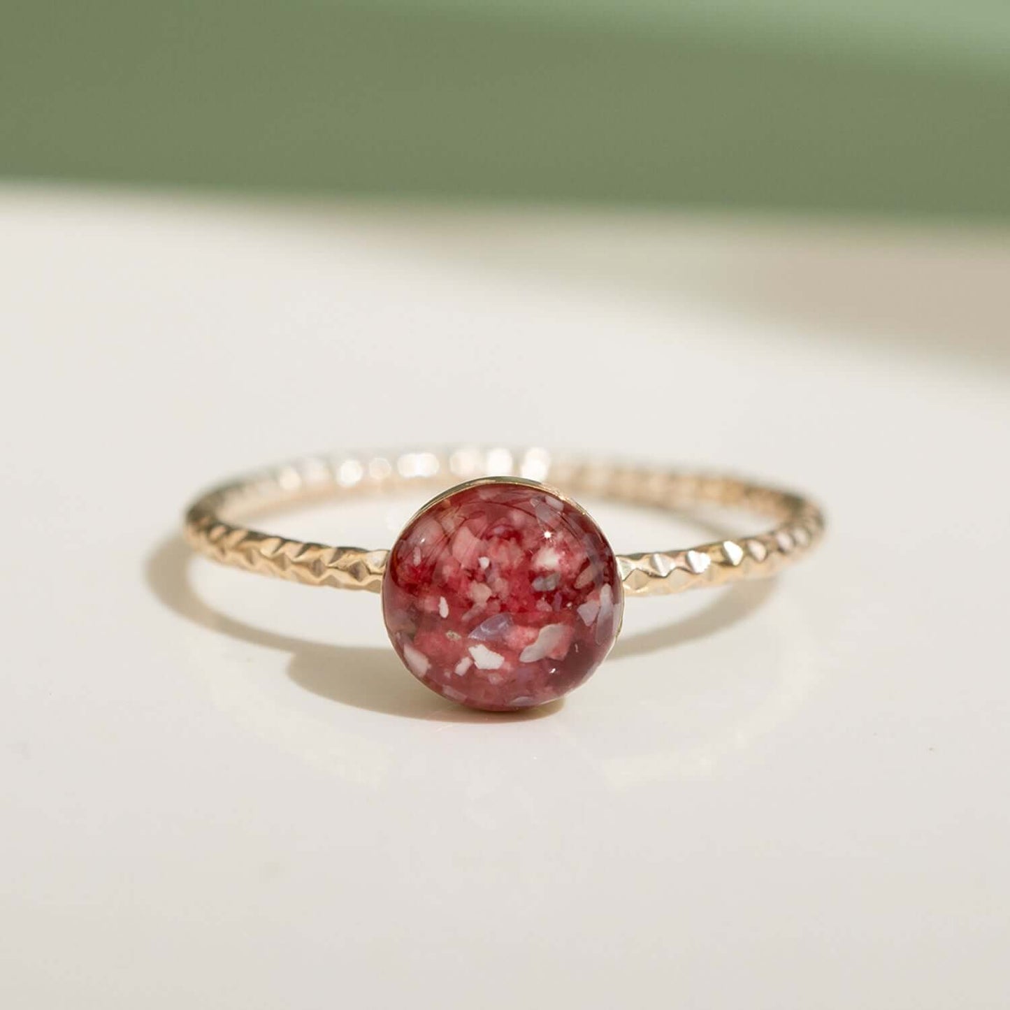 Round Rose Pink Disco Ring