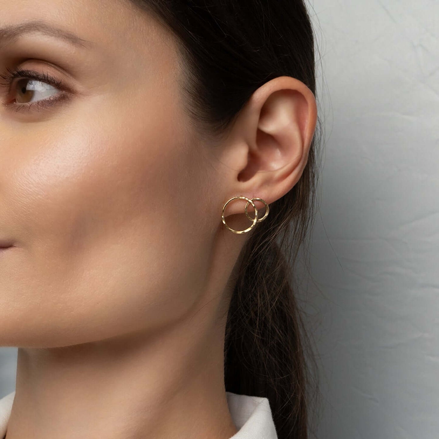 Open Circle Stud Earrings