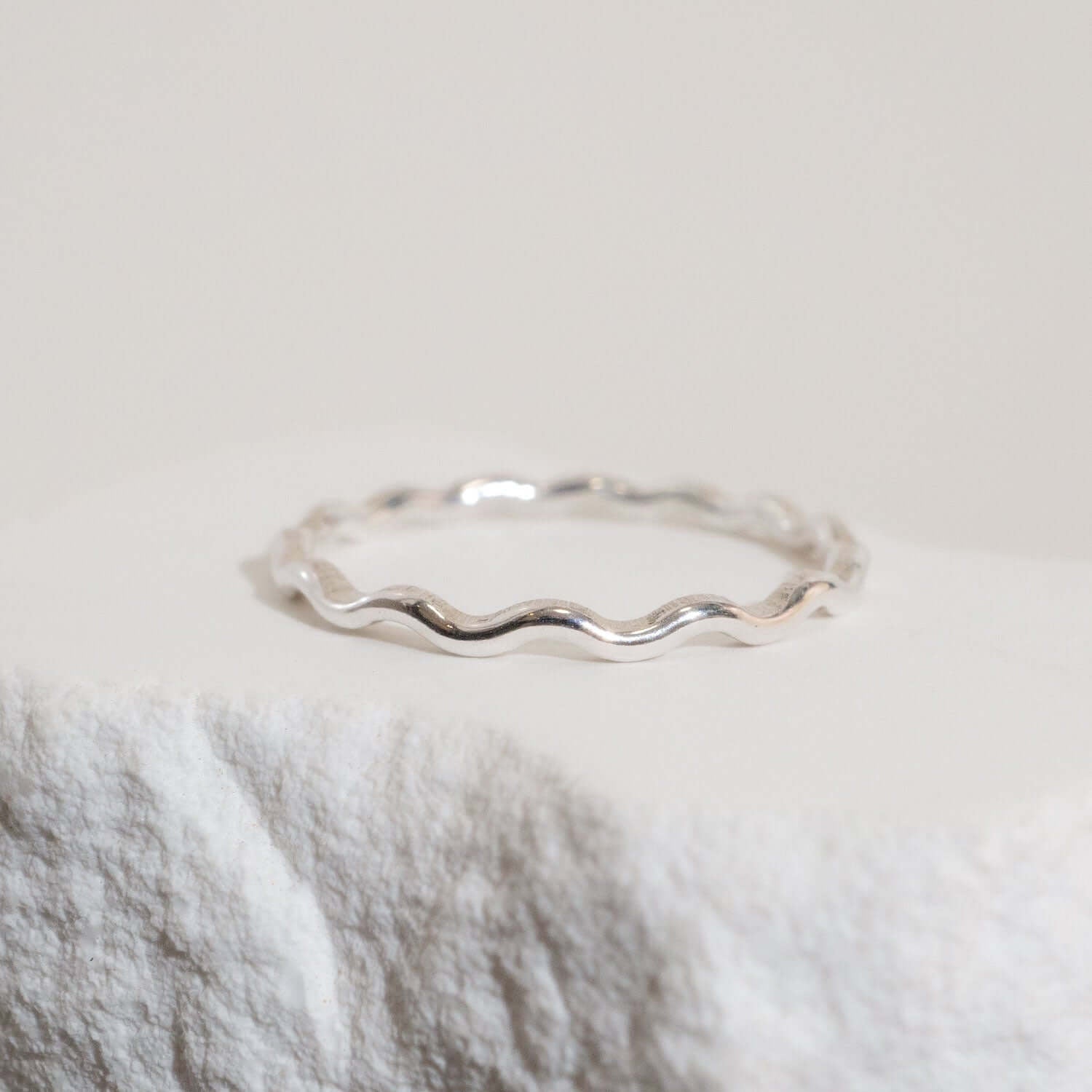 Unique Silver Wavy Stacking Ring | One-of-a-kind Handcrafted 