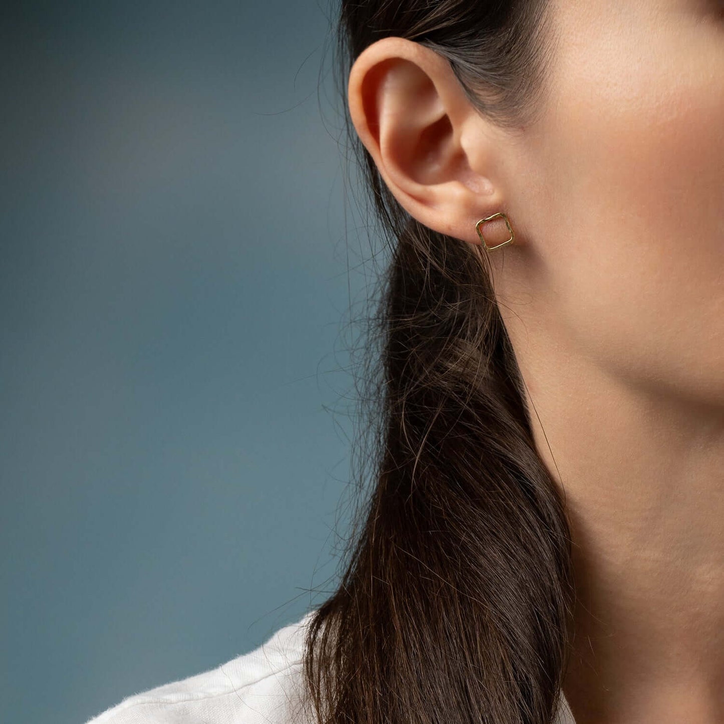 Open Square Stud Earrings