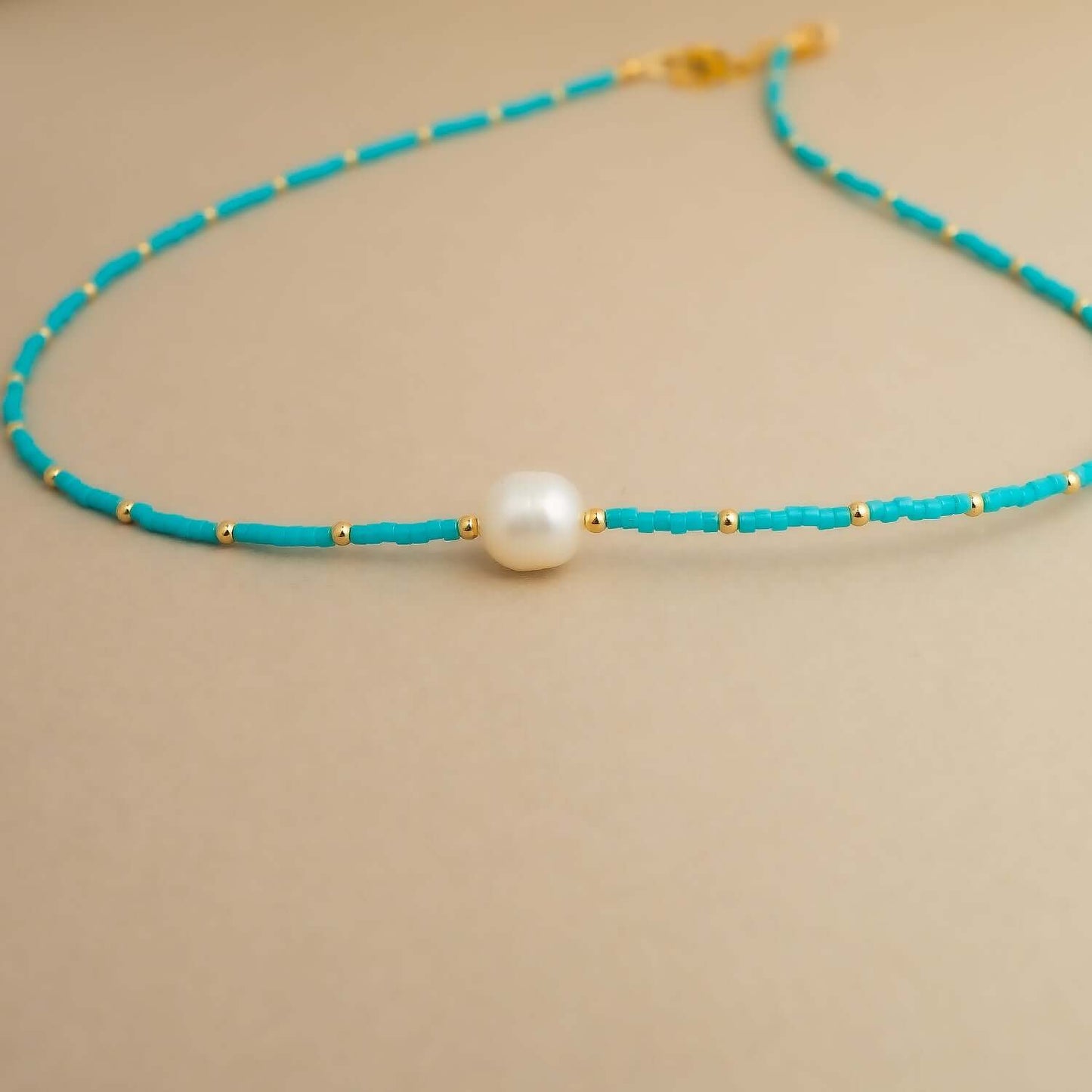 Pearl & Turquoise Beaded Necklace