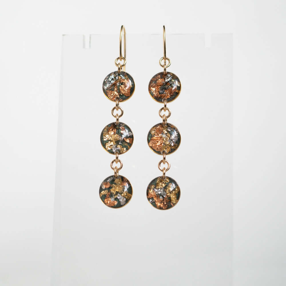 Long Circle Fall Gold Earrings