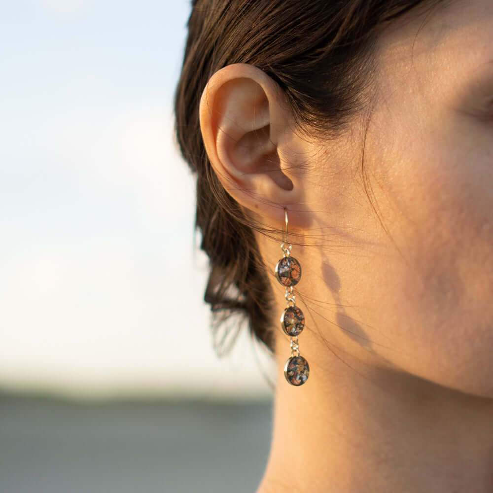 Long Circle Fall Gold Earrings