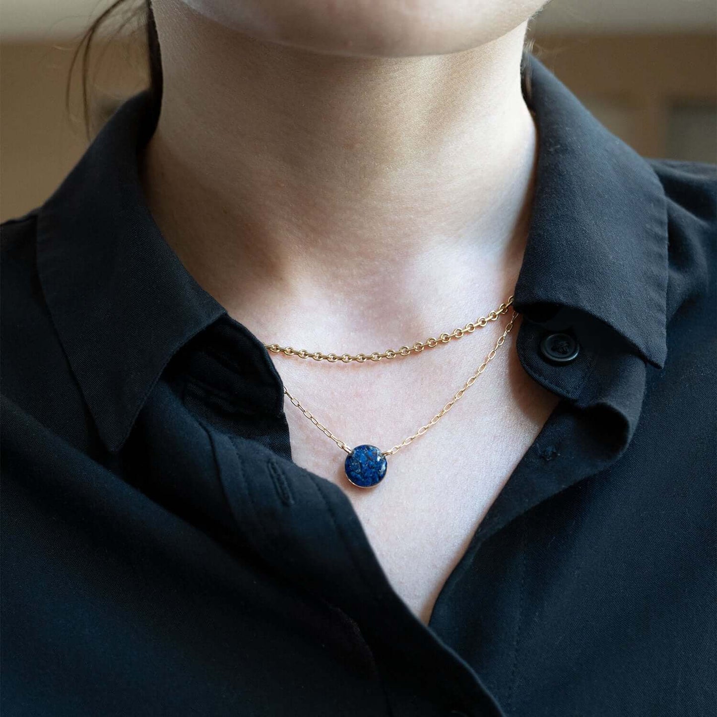 Round Lapis Necklace