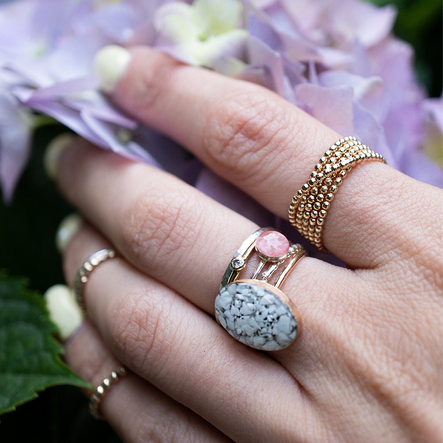Oval Howlite ring