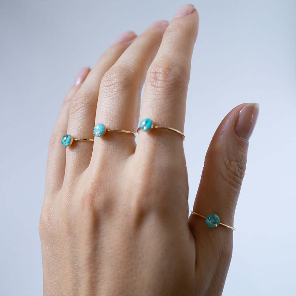Tiny Blue Turquoise Ring