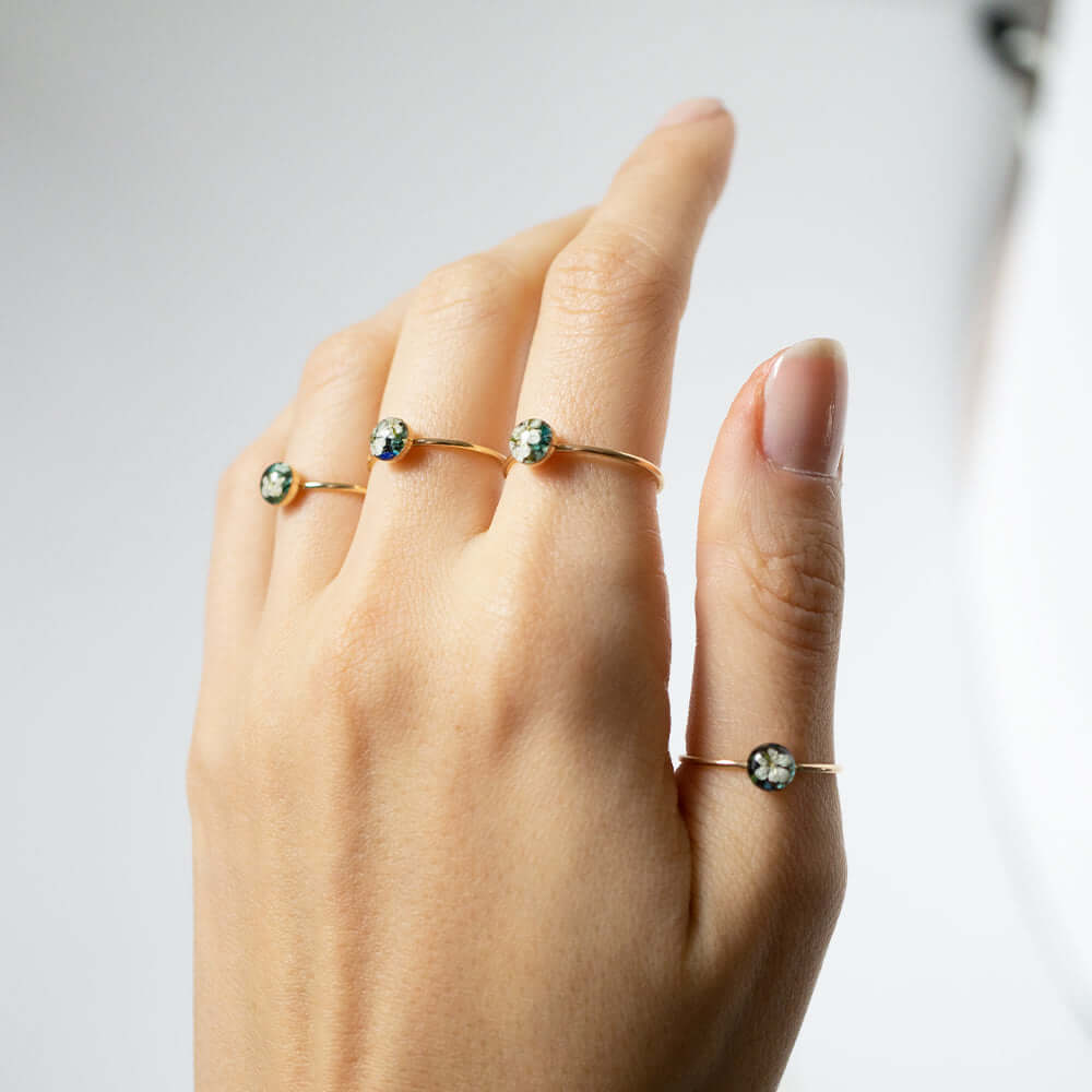 Tiny Flower Turquoise Ring