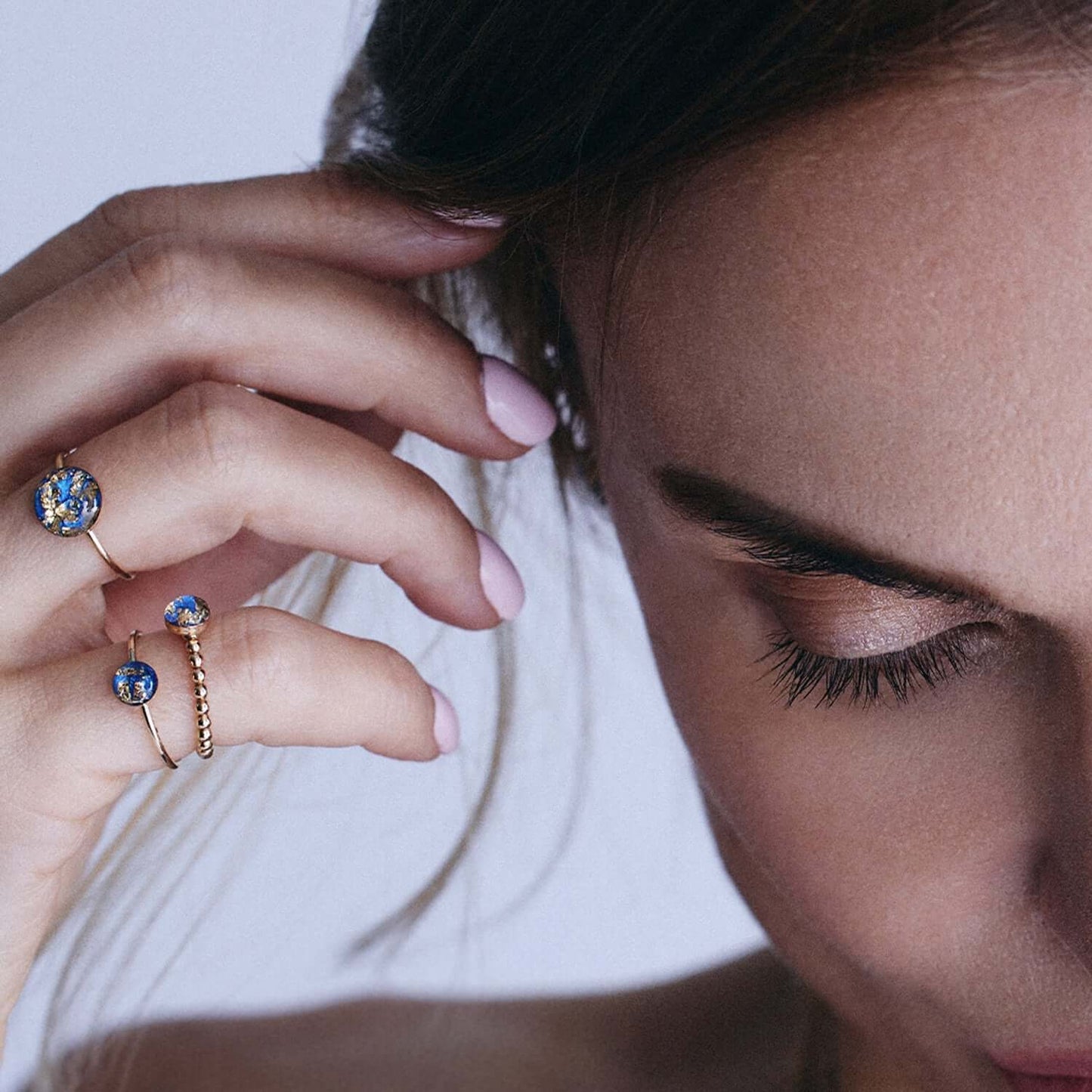 Blue and Gold Round Ring