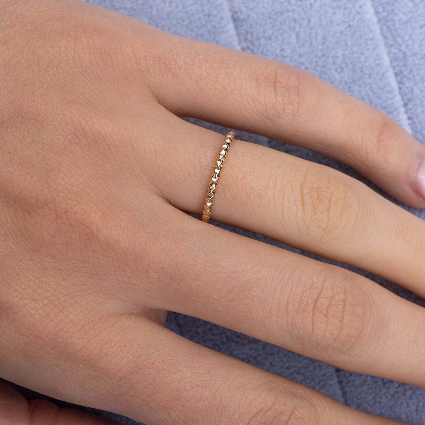 Textured Disco stacking ring