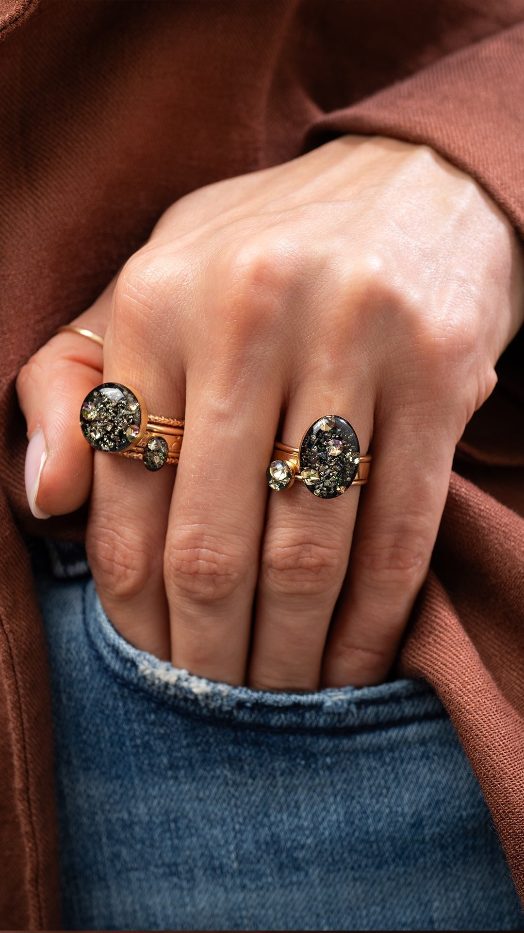 Zodiac Celestial Galaxy Rings handmade by Kate Koel
