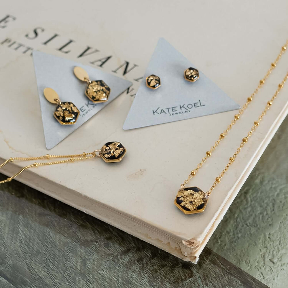 Gold Leaf Jewelry Handmade Shimmer Foils  Kate Koel