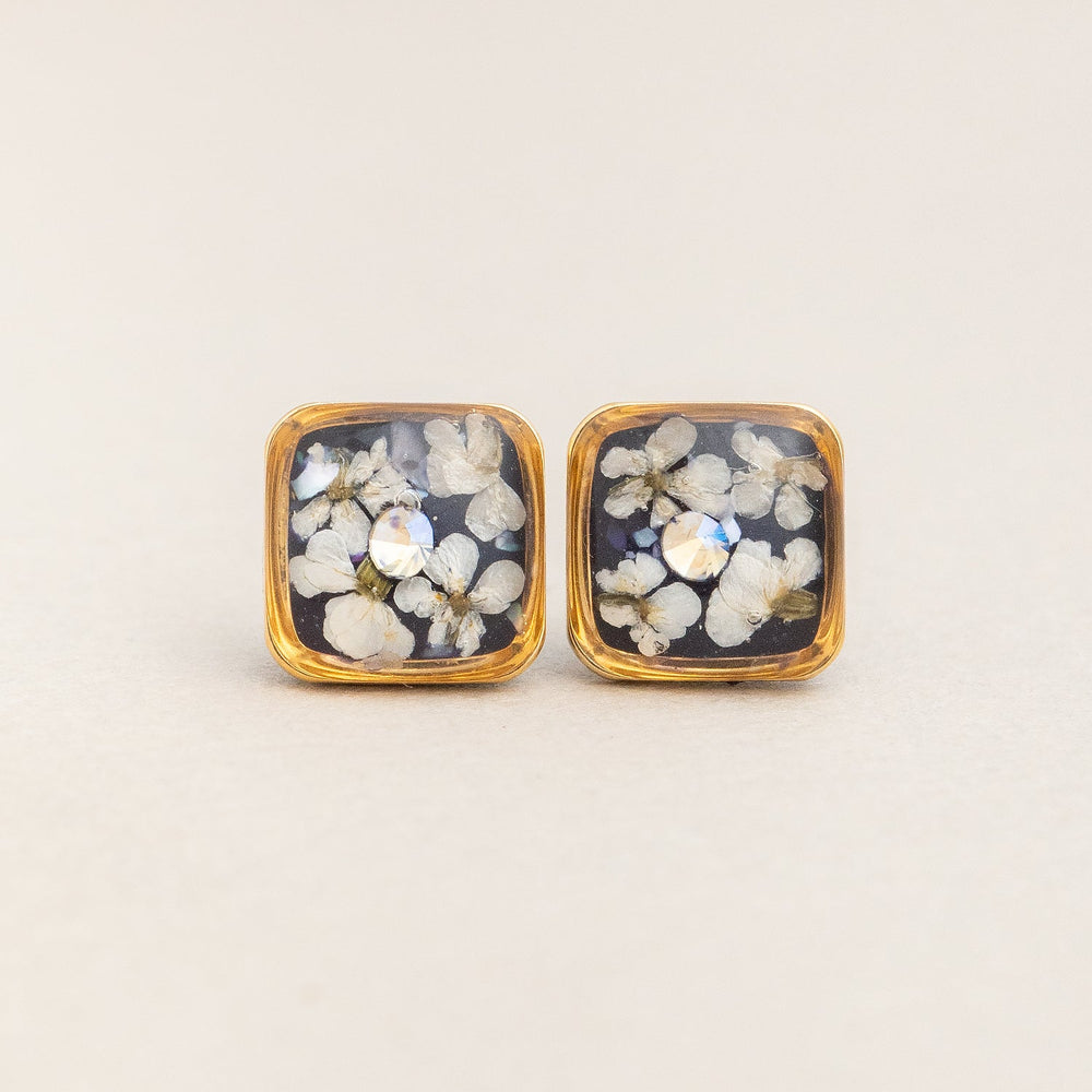 stud earrings with unique crystals