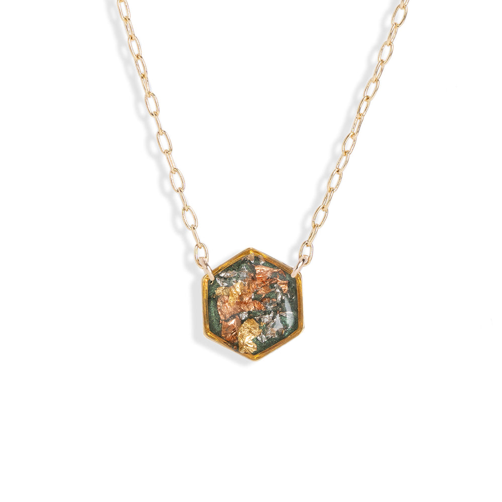 
                      
                        Hexagon Shimmer Foils Necklace
                      
                    