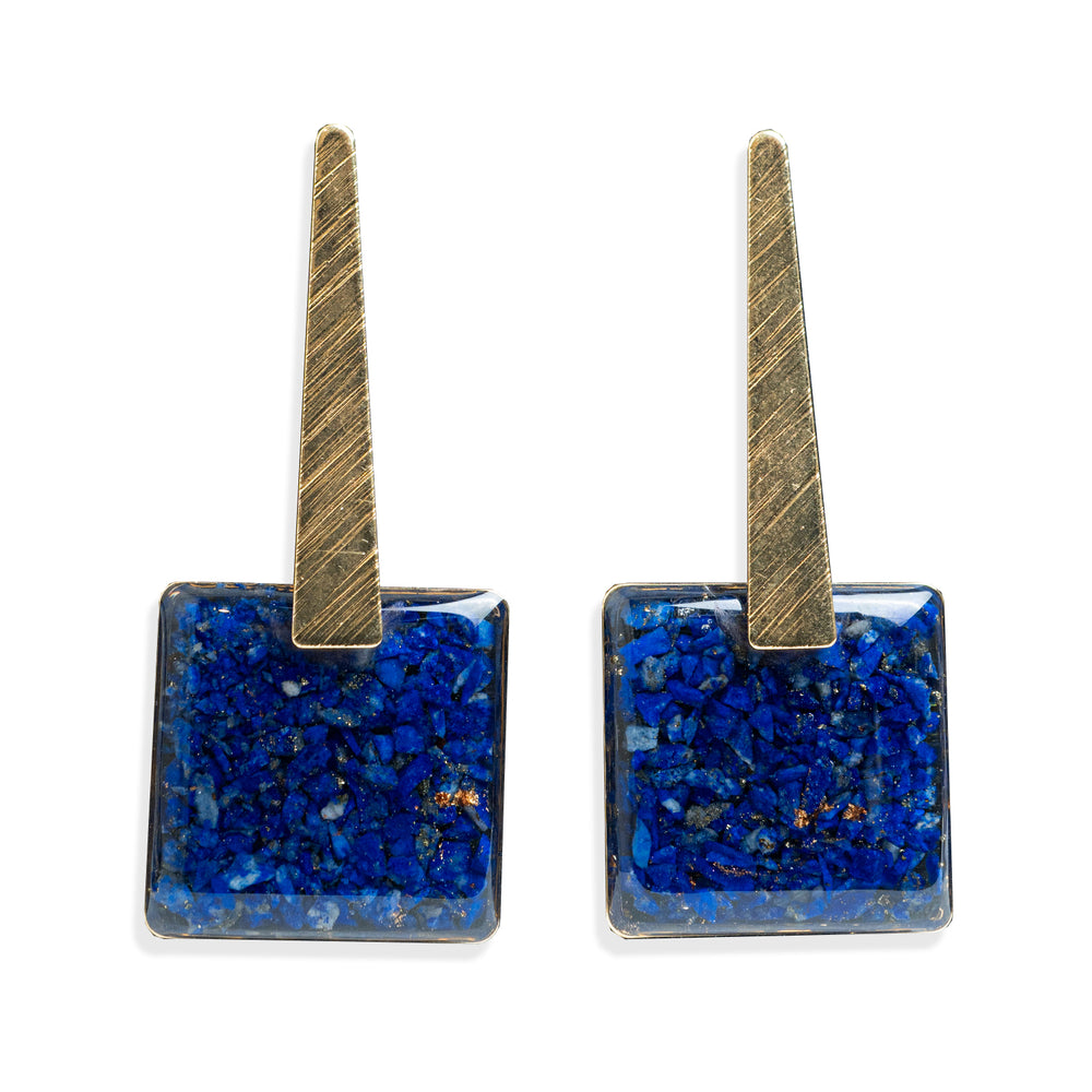 
                  
                    Statement Square Blue Lapis Earrings
                  
                
