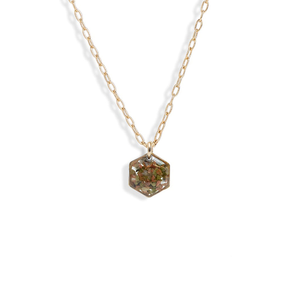 
                      
                        Small Hexagon Gem Necklace
                      
                    