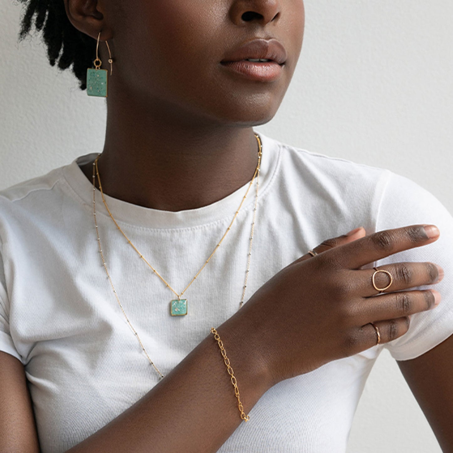 Blue Square Necklace