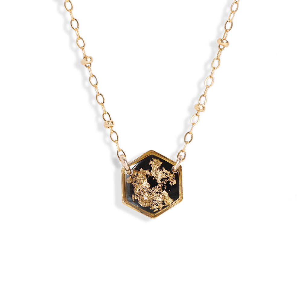 
                      
                        Hexagon Shimmer Foils Necklace
                      
                    