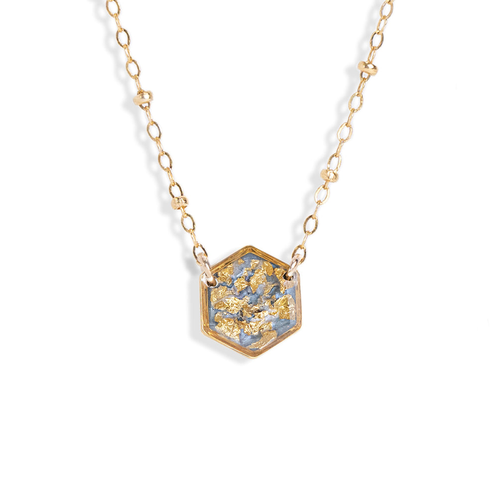 
                      
                        Hexagon Shimmer Foils Necklace
                      
                    