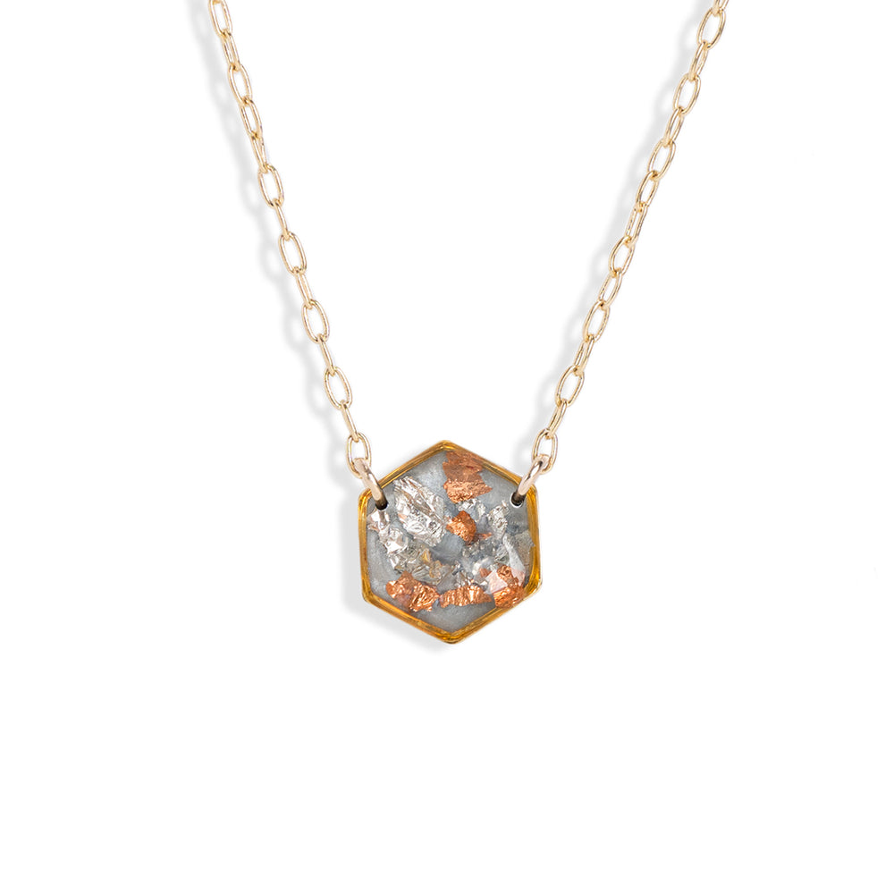 
                      
                        Hexagon Shimmer Foils Necklace
                      
                    