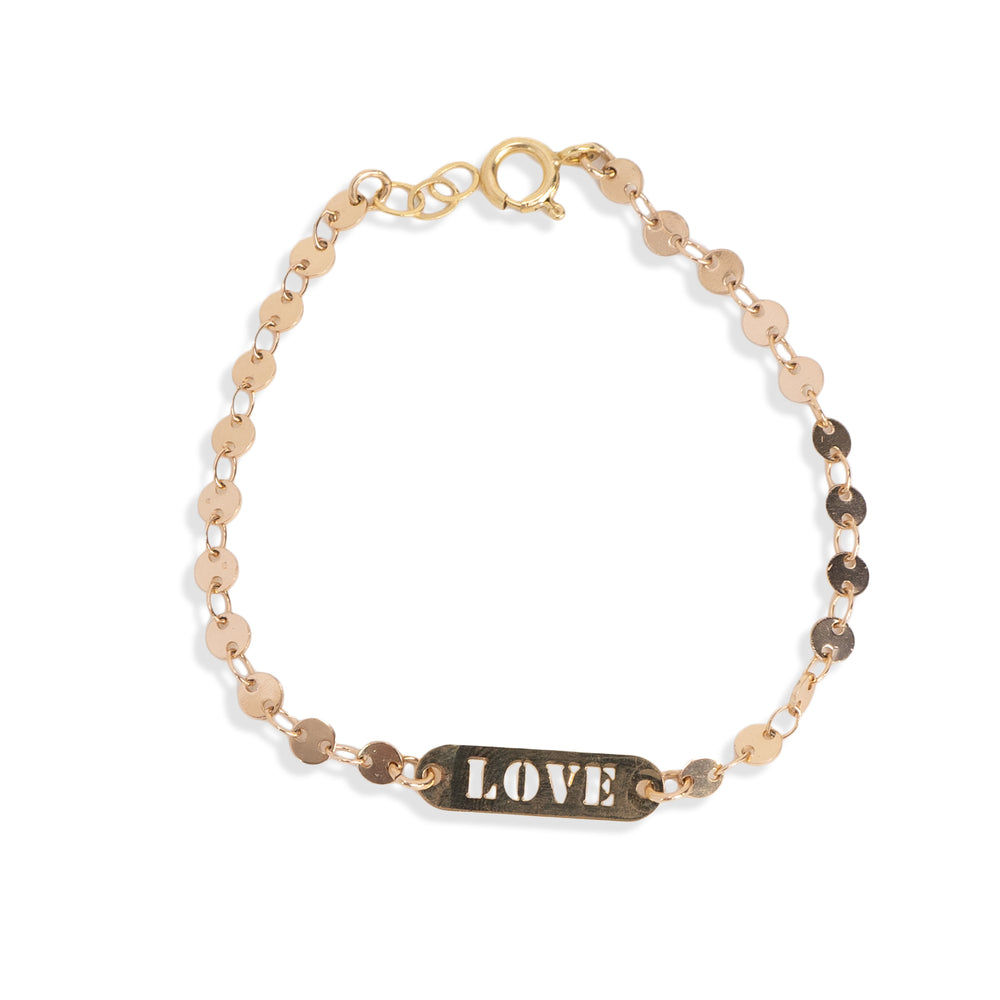 Love Tag Disc Sequin Chain
