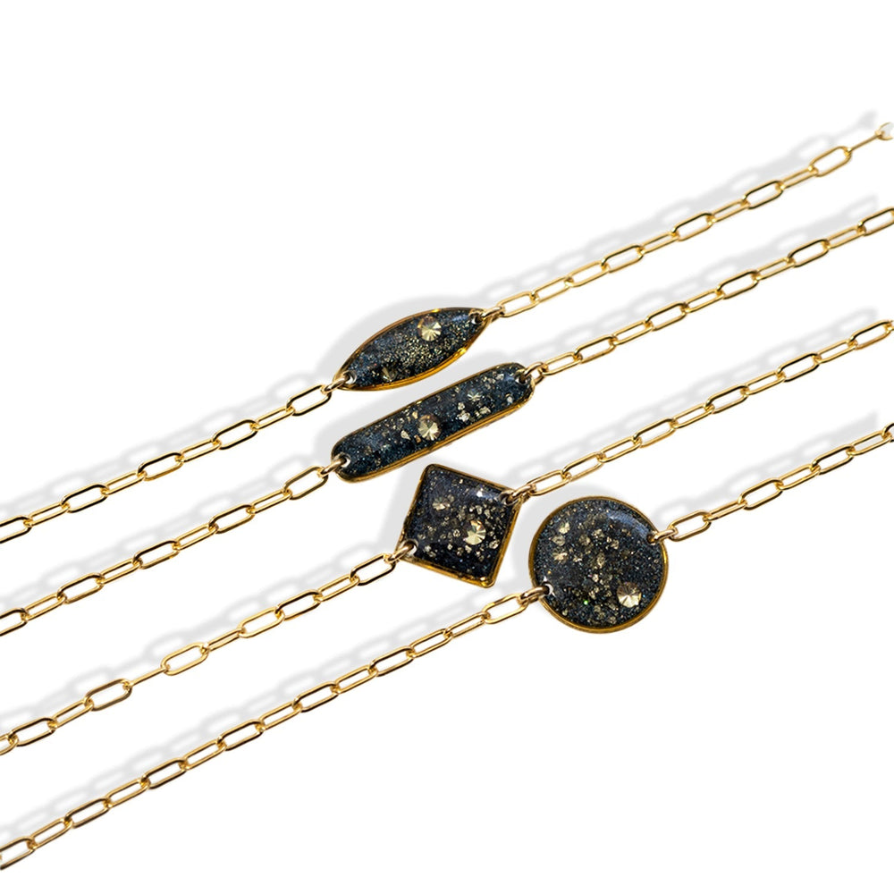 
                  
                    Galaxy bracelet with crushed stones
                  
                