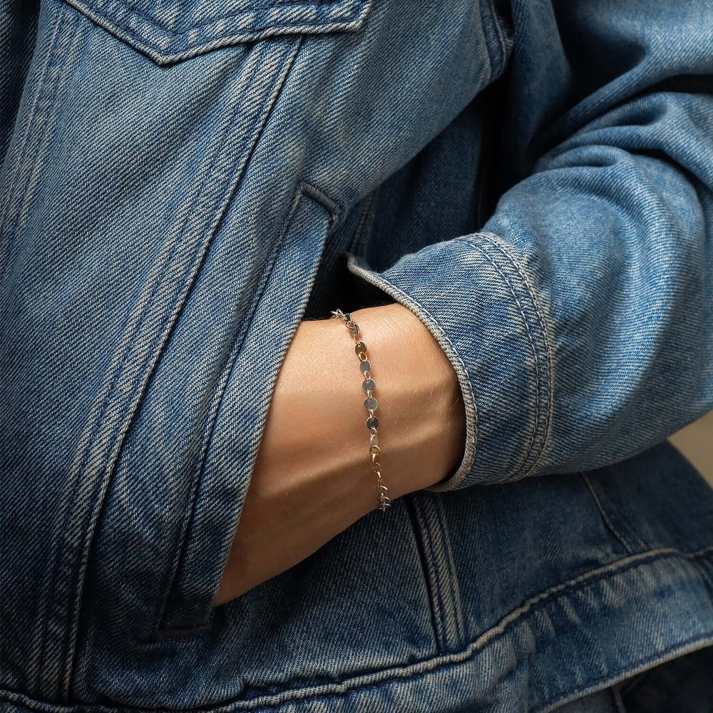 
                      
                        Mixed Metal Dot Disc Bracelet
                      
                    