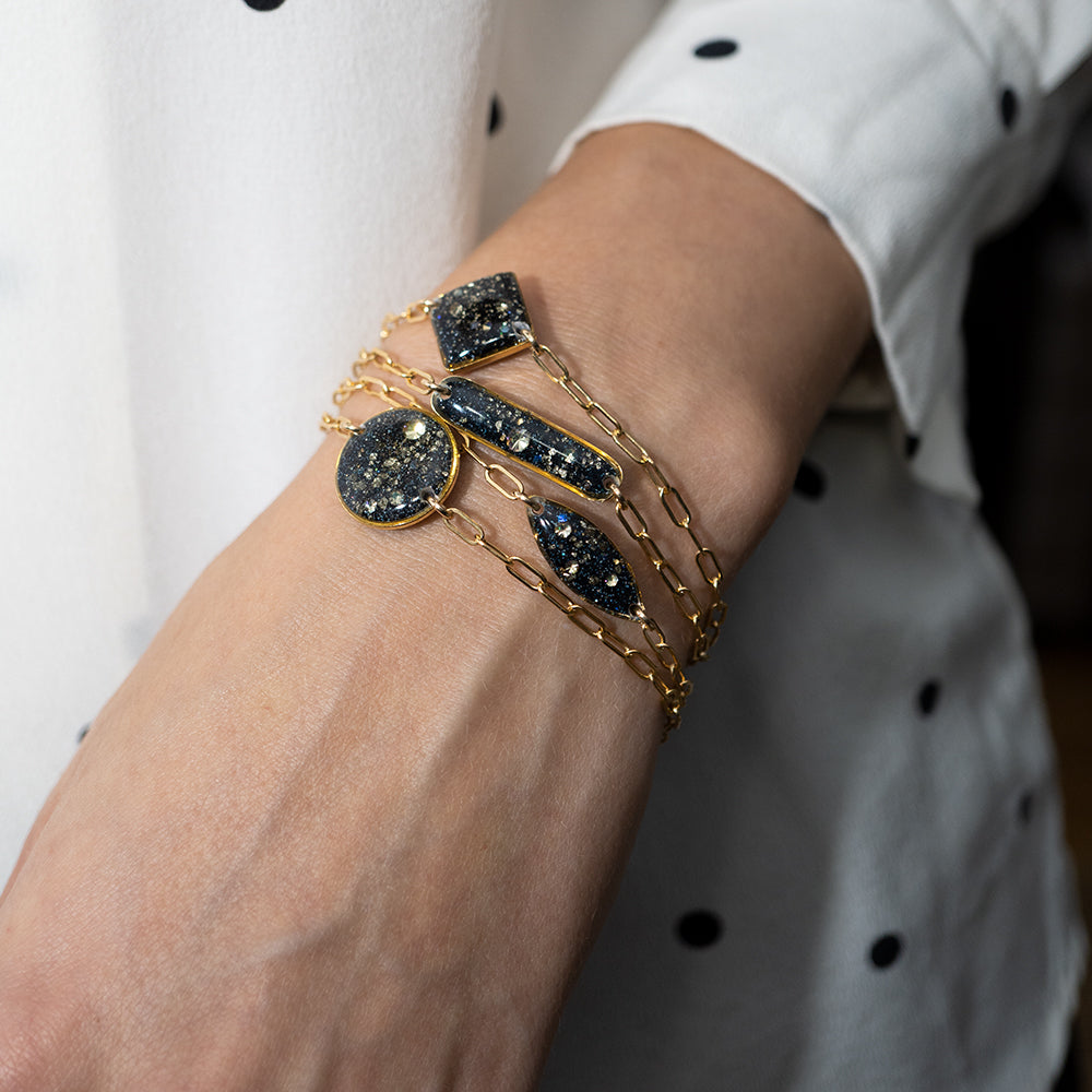 
                  
                    Galaxy bracelet with crushed stonesGalaxy bracelet
                  
                