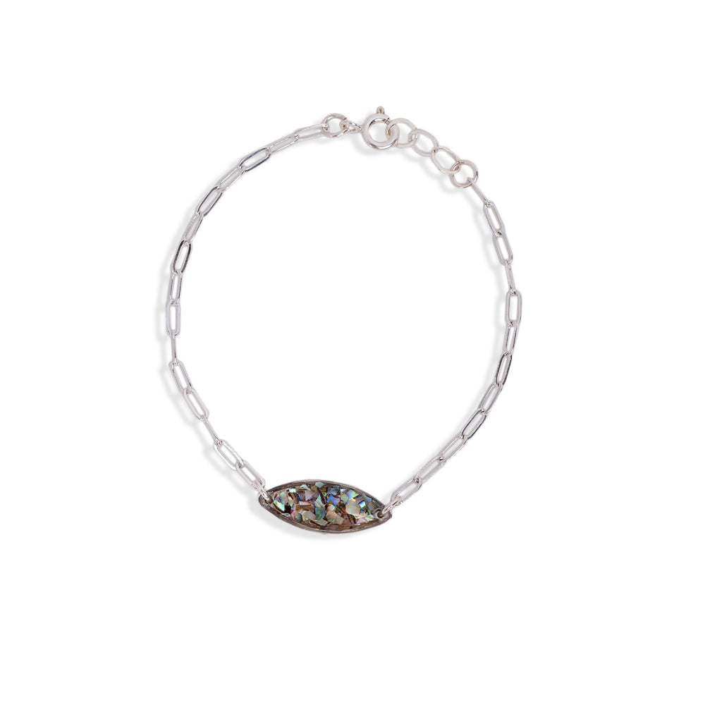 Silver Abalone Oval Bracelet