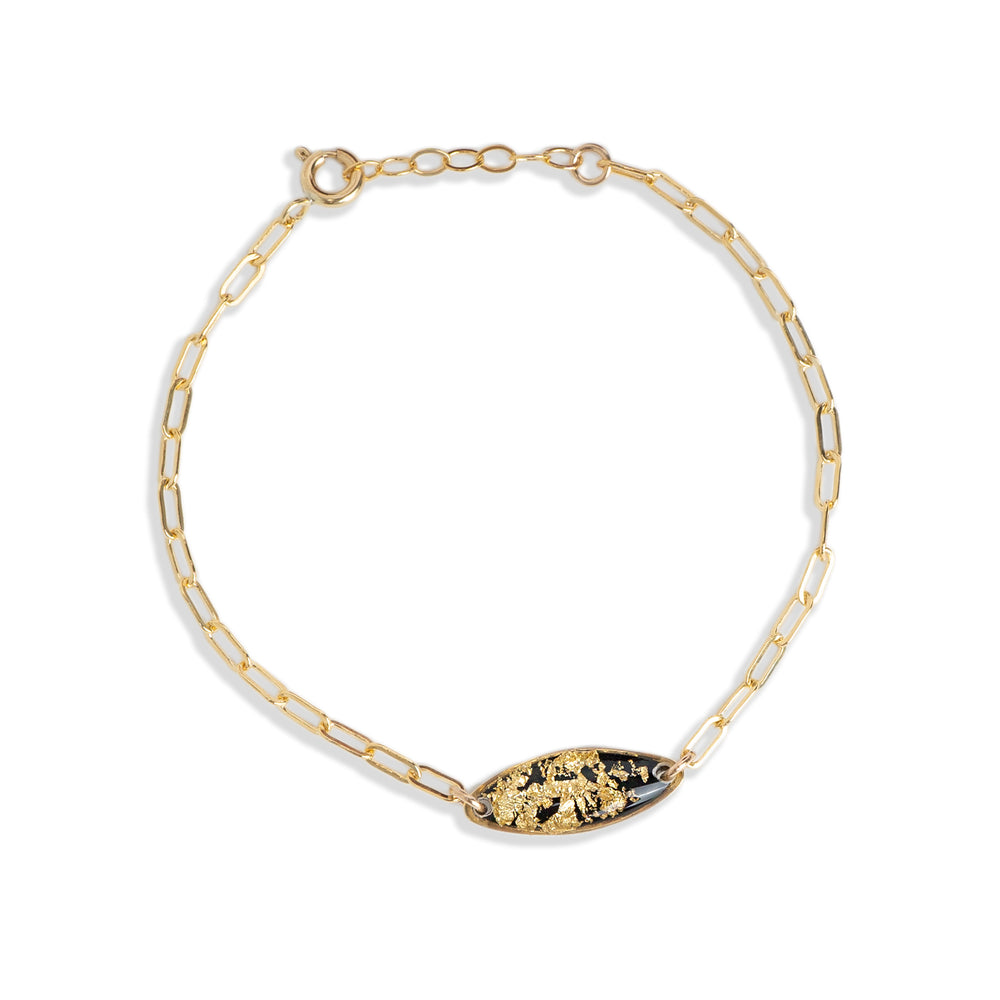 Black and Gold Oval Bracelet