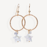 Pearl Star Hoop Earrings