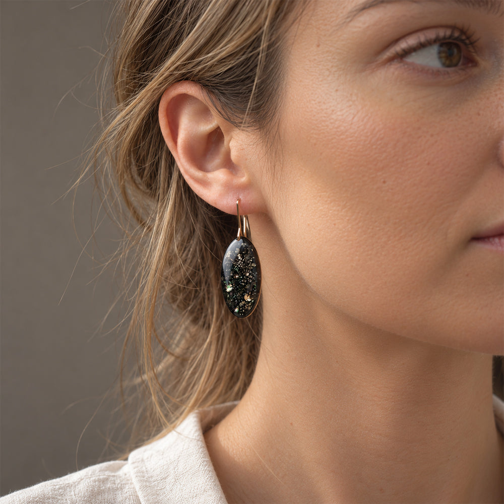 Galaxy Oval Drop Earrings