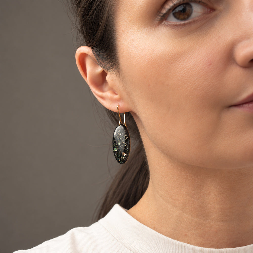 Galaxy Oval Drop Earrings