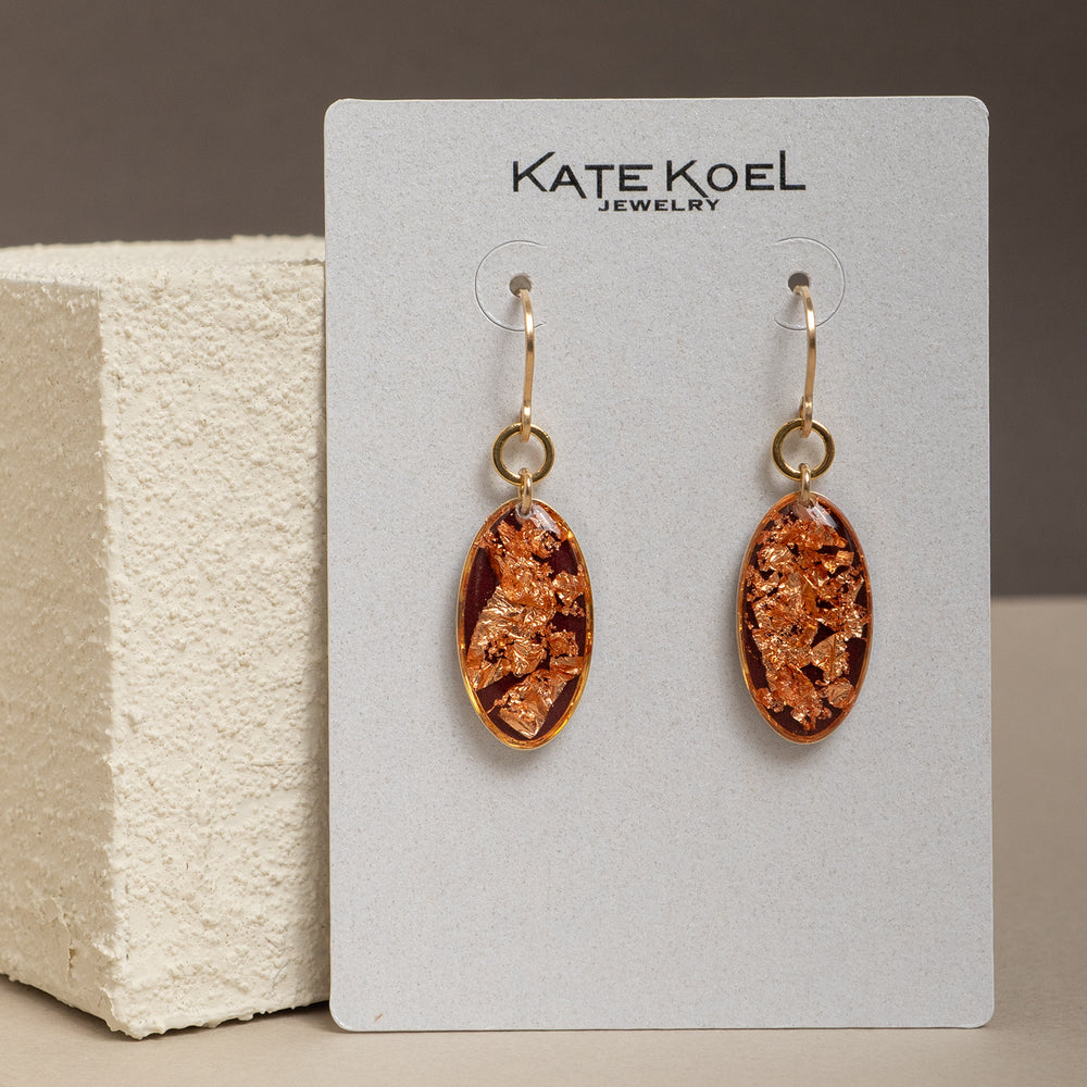 Rouge Oval Earrings