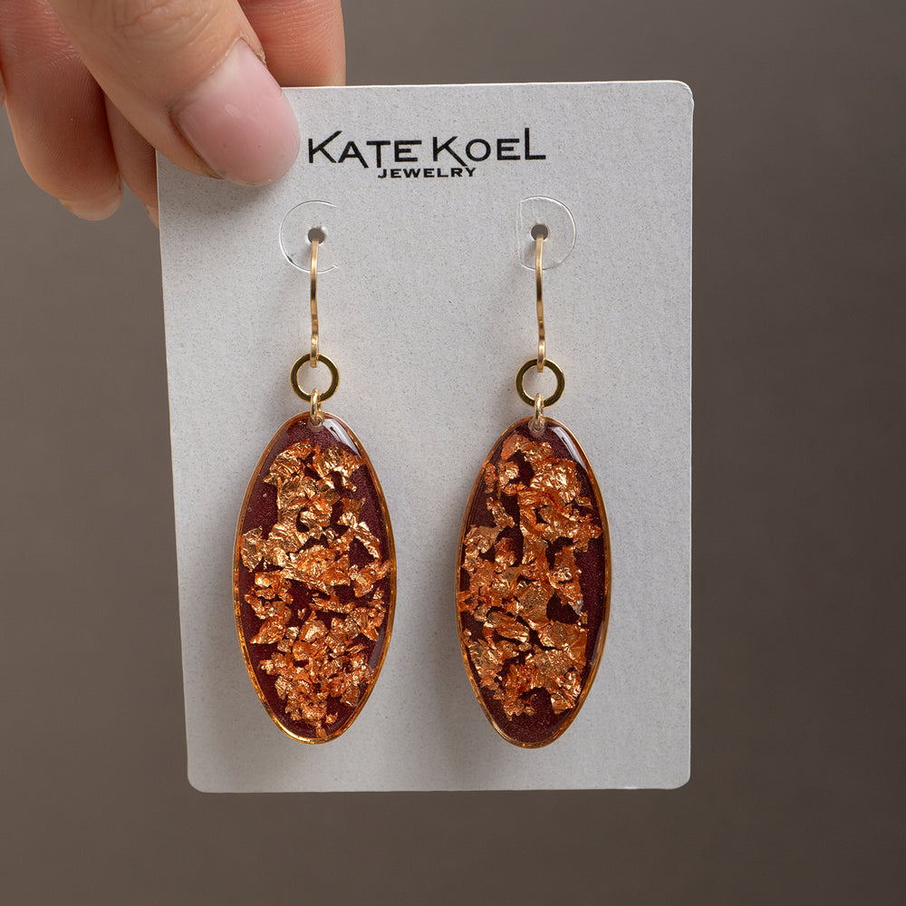 Rouge Oval Statement Earrings