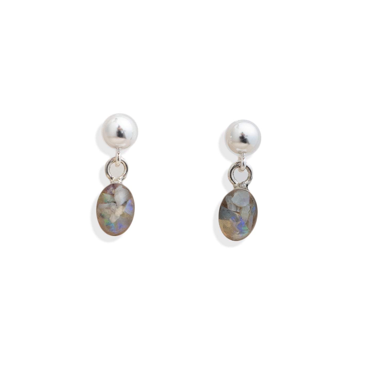 Opal Dangle Stud Earrings