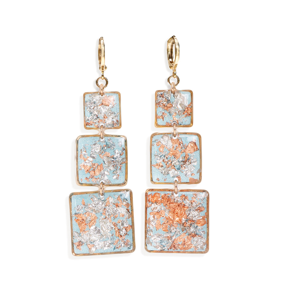 Triple Square Ice Earring