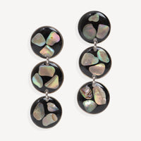 Midnight Tide Abalone Statement Earrings