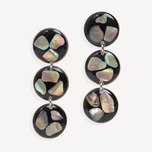 Midnight Tide Abalone Statement Earrings